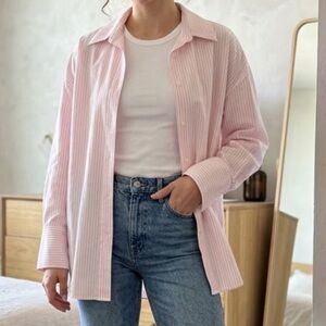Zara Light Pink Striped Shirt